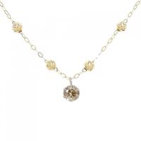 K18YG/PT ソリティア ダイヤモンド ネックレス 0.28CT