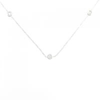 K18WG ダイヤモンド ネックレス 0.16CT