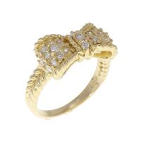 K18YG リボン ダイヤモンド リング 0.33CT