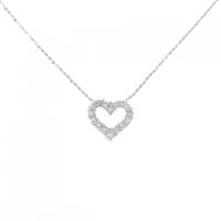 K18WG ハート ダイヤモンド ネックレス