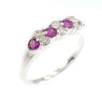 K18WG ルビー リング 0.35CT