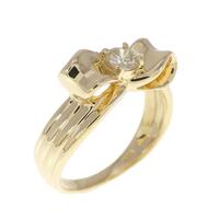 K18YG リボン ダイヤモンド リング 0.18CT