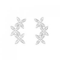 K14WG フラワー ダイヤモンド ピアス