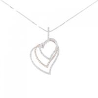 K18WG/K18PG ハート ダイヤモンド ネックレス 0.70CT