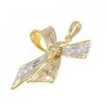 K18YG/PT リボン ダイヤモンド ペンダント 0.068CT