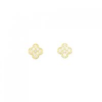 【新品】K18YG フラワー ダイヤモンド ピアス 0.20CT