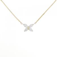 K18YG/K18WG バタフライ ダイヤモンド ネックレス 0.70CT
