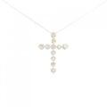 K18WG クロス ダイヤモンド ネックレス 1.00CT