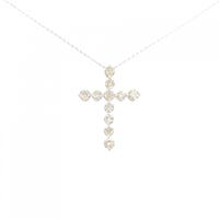 K18WG クロス ダイヤモンド ネックレス 1.00CT