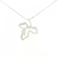 K18WG リーフ ダイヤモンド ネックレス 1.00CT