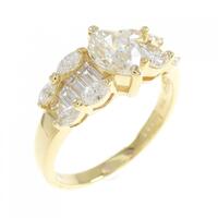 K18 ダイヤモンド リング 0.663CT M SI2 マーキスカット