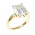 K18YG ダイヤモンド リング 3.879CT L SI2 エメラルドカット