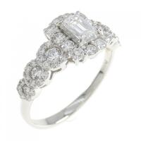 PT ダイヤモンド リング 0.343CT D VS2 エメラルドカット