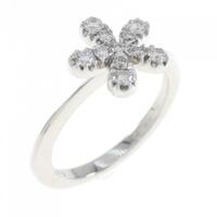 18KTWG フラワーダイヤモンド リング 0.19CT
