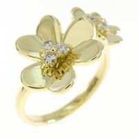 K18YG フラワー ダイヤモンド リング 0.20CT