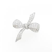 750WG リボン ダイヤモンド ブローチ 1.55CT