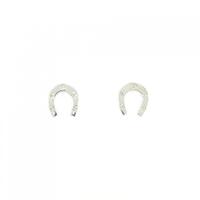 K18WG ホースシュー ダイヤモンド ピアス 0.04CT
