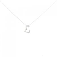 K10WG ハート ダイヤモンド ネックレス