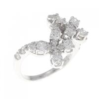 K14WG バタフライ ダイヤモンド リング 1.00CT