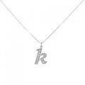 K18WG イニシャルK ダイヤモンド ネックレス 0.09CT