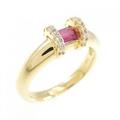 K18YG ルビー リング 0.32CT