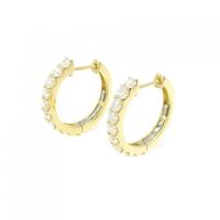 【新品】K18YG フープ ダイヤモンド ピアス 1.002CT