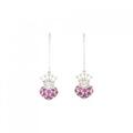 K18WG クラウン×ハート ルビー ピアス 0.46CT