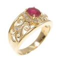 K18YG ルビー リング 0.60CT