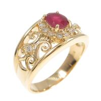 K18YG ルビー リング 0.60CT