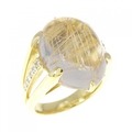 K18YG ルチルクオーツ リング 13.57CT