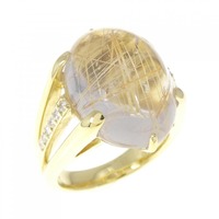 K18YG ルチルクオーツ リング 13.57CT