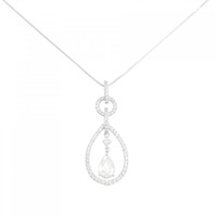 K18WG ダイヤモンドネックレス 0.503CT E I1 ファンシーカット