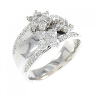 K18WG フラワー ダイヤモンド リング 0.77CT