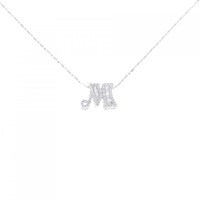K18WG イニシャルM ダイヤモンド ネックレス 0.30CT