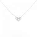 K18WG ハート ダイヤモンド ネックレス 0.10CT