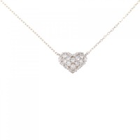 K18PG パヴェ ハート ダイヤモンド ネックレス 0.30CT