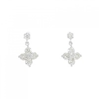 K18WG フラワー ダイヤモンド ピアス 0.50CT