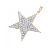 K18YG/K18WG スター ダイヤモンド ペンダント 0.58CT