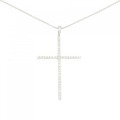 K18WG/750WG クロス ダイヤモンド ネックレス 1.03CT