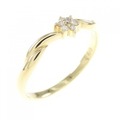 K18YG フラワー ダイヤモンド リング 0.04CT