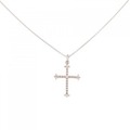 K18PG クロス ダイヤモンド ネックレス 0.01CT