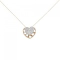 K18PG/PT ハート ダイヤモンド ネックレス 0.21CT