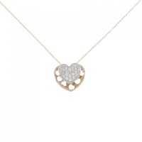 K18PG/PT ハート ダイヤモンド ネックレス 0.21CT