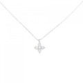K18WG フラワー ダイヤモンド ネックレス 0.20CT