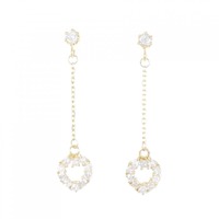 K18YG ハート ダイヤモンド ピアス 0.50CT