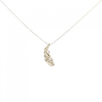 K18YG フェザー ダイヤモンド ネックレス 0.02CT