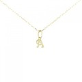 K18YG イニシャルA ダイヤモンド ネックレス 0.01CT