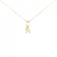 K18YG イニシャルA ダイヤモンド ネックレス 0.01CT