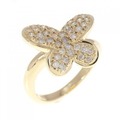 K18YG バタフライ ダイヤモンド リング 0.50CT