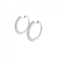 750WG フープ ダイヤモンド ピアス 0.40CT